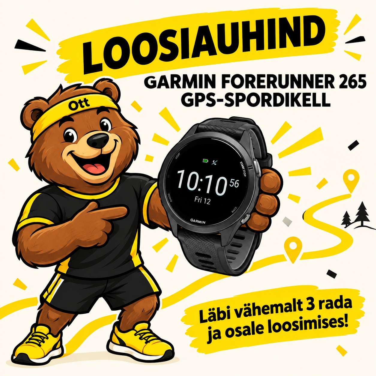 Karu Ott ja Garmin Forerunner 265 GPS-spordikell loosiauhinnana